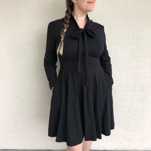 Black fit and flare Secretary dress